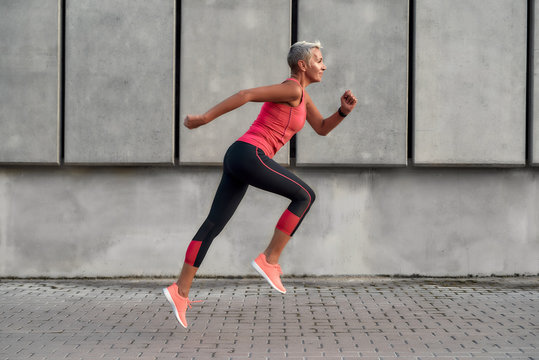 Energetic woman in activewear